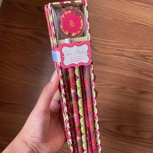 new! vera bradley pencil box with pencils and sharpener